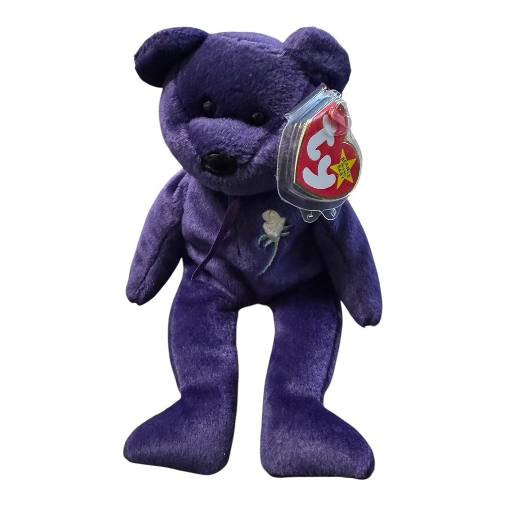 Ty Beanie Baby Princess Diana Bear‎ 1997 With Tag And Protecter